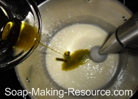 Adding Spirulina Infused Oil to Batch Adding Spirulina Infused Oil to Batch