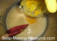 Adding Tempered Eggs to Batch Adding Tempered Eggs to Batch
