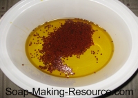 annatto infused oil in crockpot