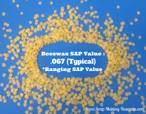 Yellow Beeswax has a Typical SAP Value of .067 Yellow Beeswax has a Typical SAP Value of .067