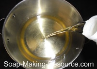 Measuring Olive Oil for Castile Soap Recipe