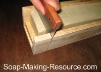 Cutting Shaving Soap with Guided Cutter