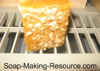 Honey Oatmeal Soap Curing on Rack Honey Oatmeal Soap Curing on Rack