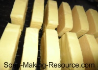 Honey Soap Curing on Rack Honey Soap Curing on Rack