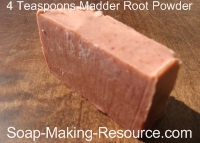 Soap Colored with 4 Teaspoon Madder Root Powder
