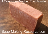 Soap Colored with 4 Teaspoon Madder Root Powder Soap Colored with 4 Teaspoon Madder Root Powder