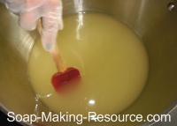 Manually Stirring Honey Soap Recipe