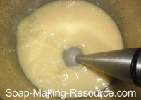 Mixing Castile Soap Recipe with Stick Blender