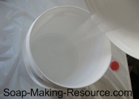 Pouring Lye into Water Pouring Lye into Water