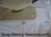 Pouring Shaving Soap Into Mold Pouring Shaving Soap Into Mold