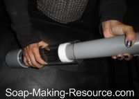 Sliding the Gliding Base Plate into the Cylinder Soap Mold