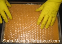 Styling Soap with Second Piece of Bubble Wrap