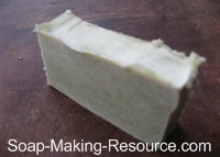 Soap Colored with 4 Teaspoon of Comfrey Powder