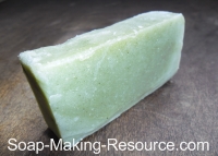 Soap Colored with 1 Teaspoon Spirulina Powder per Pound of Soap