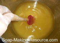 Stirring Essential Oils into Castile Soap