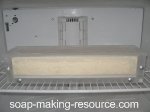 acrylic soap mold in freezer