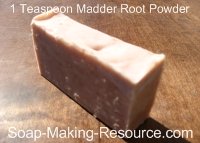 Soap Colored with 1 Teaspoon Madder Root Powder