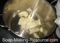 Measuring Out Oils for Honey Soap Recipe