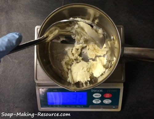 Measuring Out the Unrefined Shea Butter Measuring Out the Unrefined Shea Butter