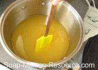 mixing calendula soap manually