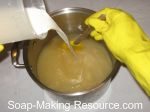 pour almond milk into homemade soap pour almond milk into homemade soap
