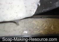 Pouring Soap into Mold Pouring Soap into Mold
