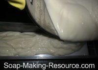 Pouring Soap into Mold