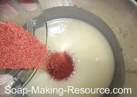Pouring Seeds into Soap Pouring Seeds into Soap
