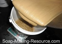 Separating Half of Dark Soap Portion