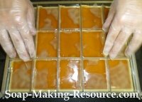 Setting the Divider Set into the Mold to Form Our Bars Setting the Divider Set into the Mold to Form Our Bars