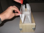 cut slots in the wooden soap mold liner
