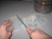 Cut melt and pour soap base into cubes