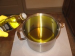 Pouring olive oil