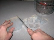 Cut melt and pour soap base into cubes